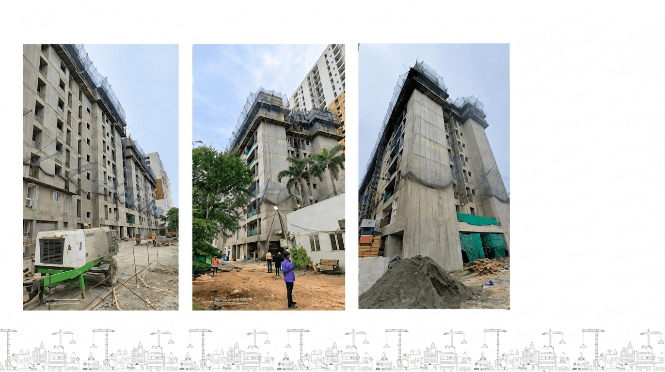 9th Floor RC Wall Reinforcement in Progress