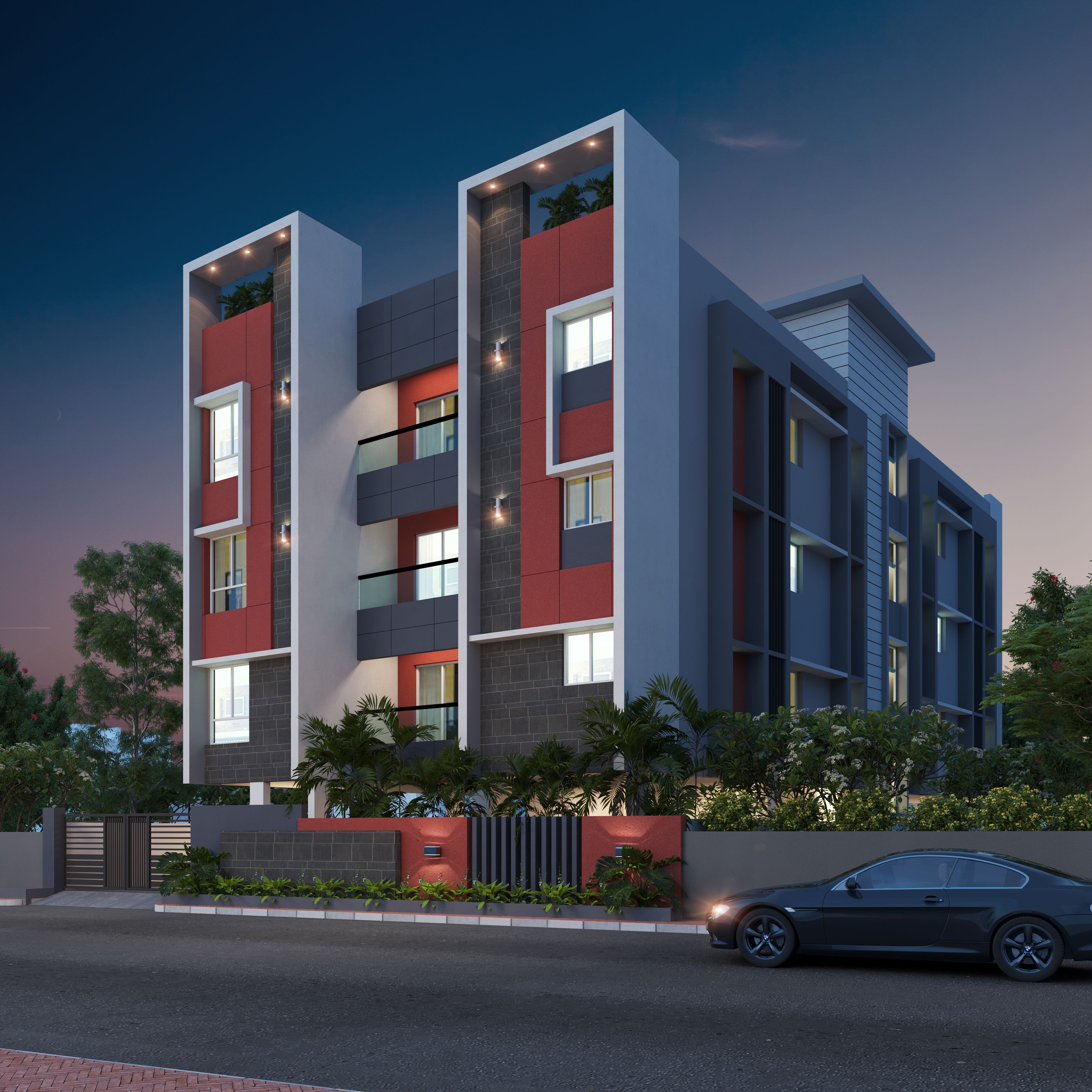 Navin's Vyakarana luxury apartments in T Nagar Chennai building view